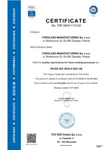 Preview of the PN-EN ISO 3834-2 certificate